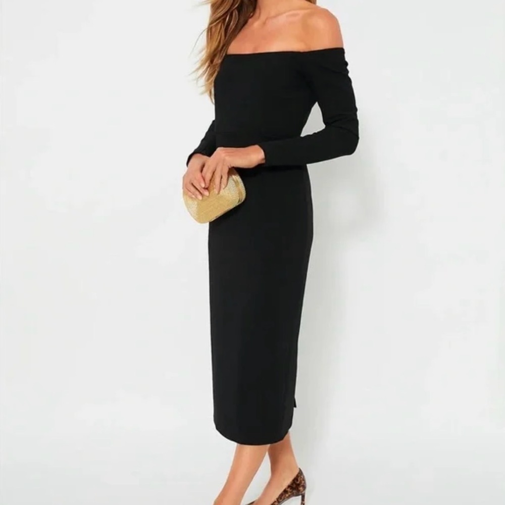 NWT Tuckernuck Black Off the Shoulder Alva Dress Size 8 - Picture 2 of 6